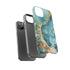 Aquamarine inspired Geode in Watercolor - Impact Resistant Phone Case